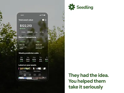 Seedling 🌱 - Finance for Young Entrepreneurs. assets betting finance mobile app prediction youth