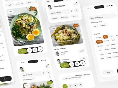 AI Recipe App — Cook with What You Have | Smart Food Assistant ai ai video app design artificial intelligence clean ui cooking app cooking experience food app food tech generative ai ios app minimal design mobile app design personalization product design recipe app smart assistant startup app ui design ux design