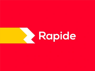 Rapide delivery saas platform logo design: R, bolt, path, arrows arrows bolt courier deliveries delivery fast flash letter mark monogram lightning logo logo design order quick r rabbit rapid rapide saas sharp speed