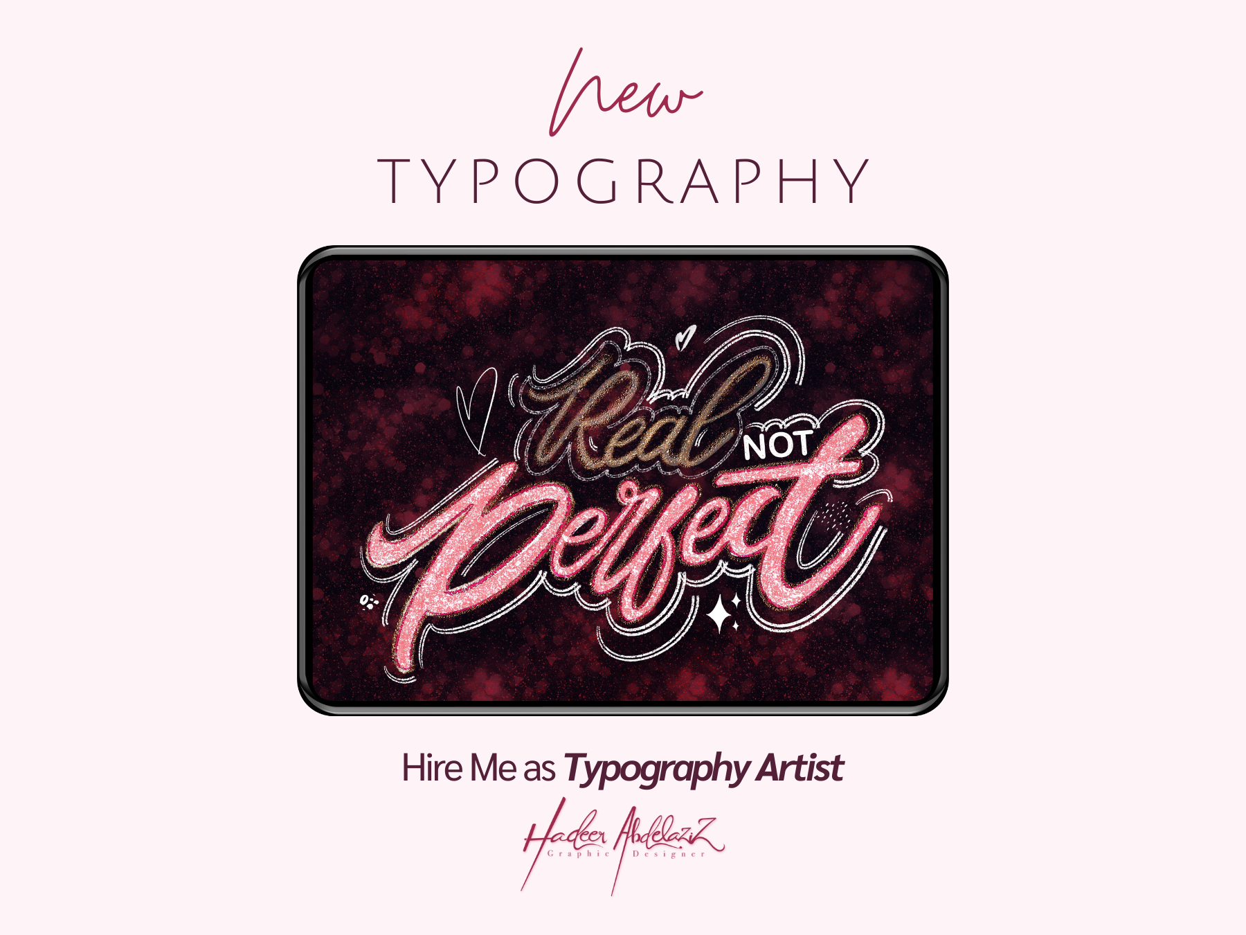 New Typography Digital art Pieces art digital artist branding designs digital art digital illustrator graphic design graphic designer hadeer abdelaziz logo procreate