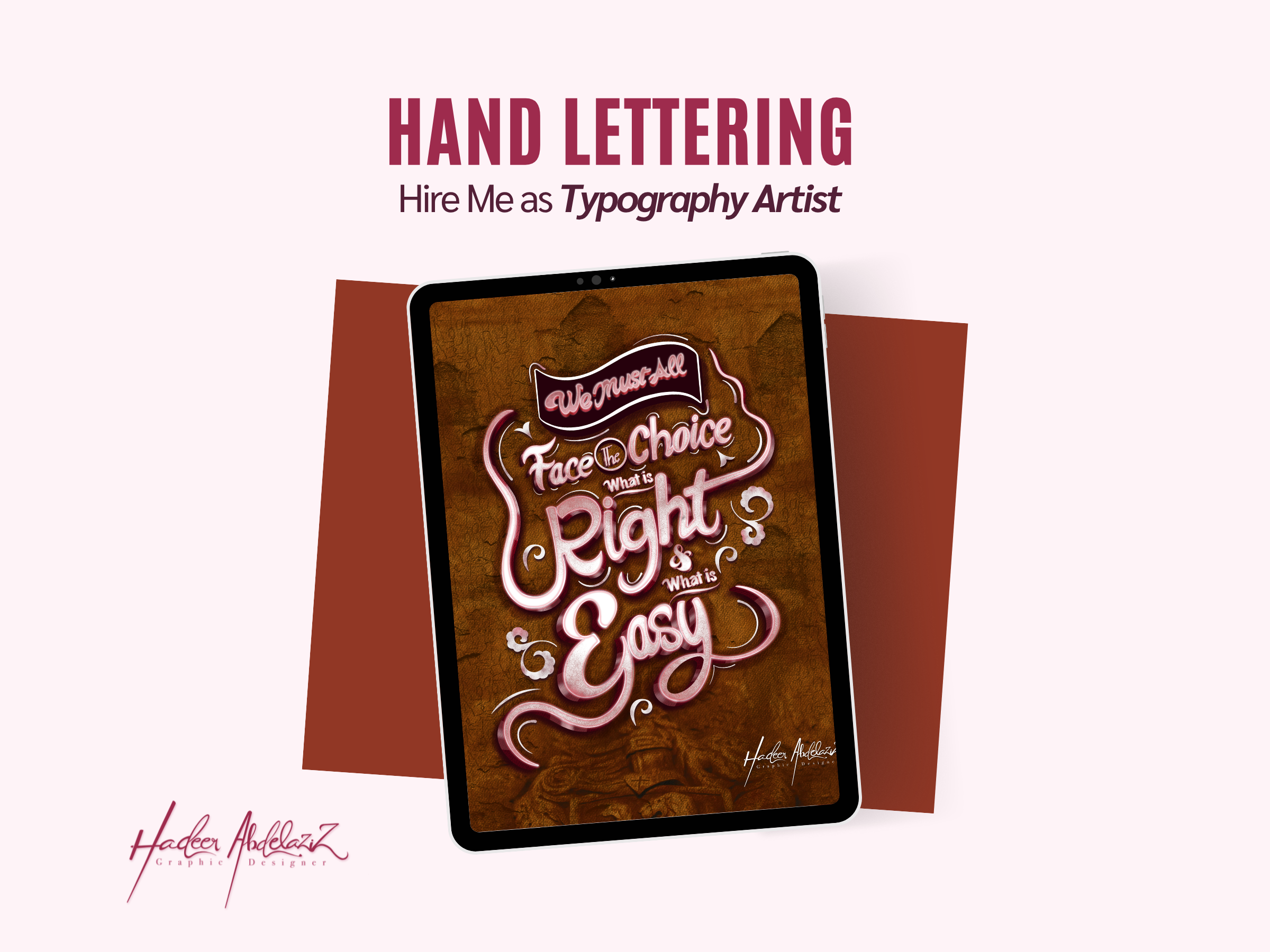 Typography Hand Lettering Digital Art Pieces branding design designs graphic design hade hadeer abdelaziz illustration logo marketing procreate typography