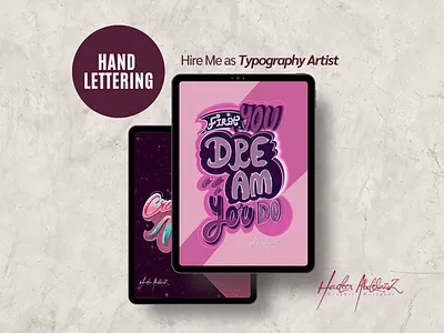 Typography Digital Art Pieces (Hand Lettering) branding calligraphy design designs graphic design hadeer abdelaziz hand lettering logo marketing procreate typography