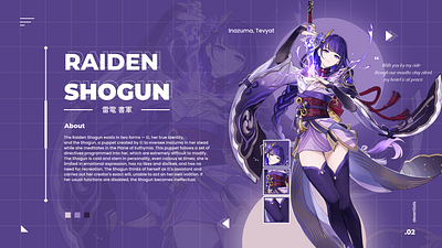 Raiden Shogun Banner Design app branding design typography ui