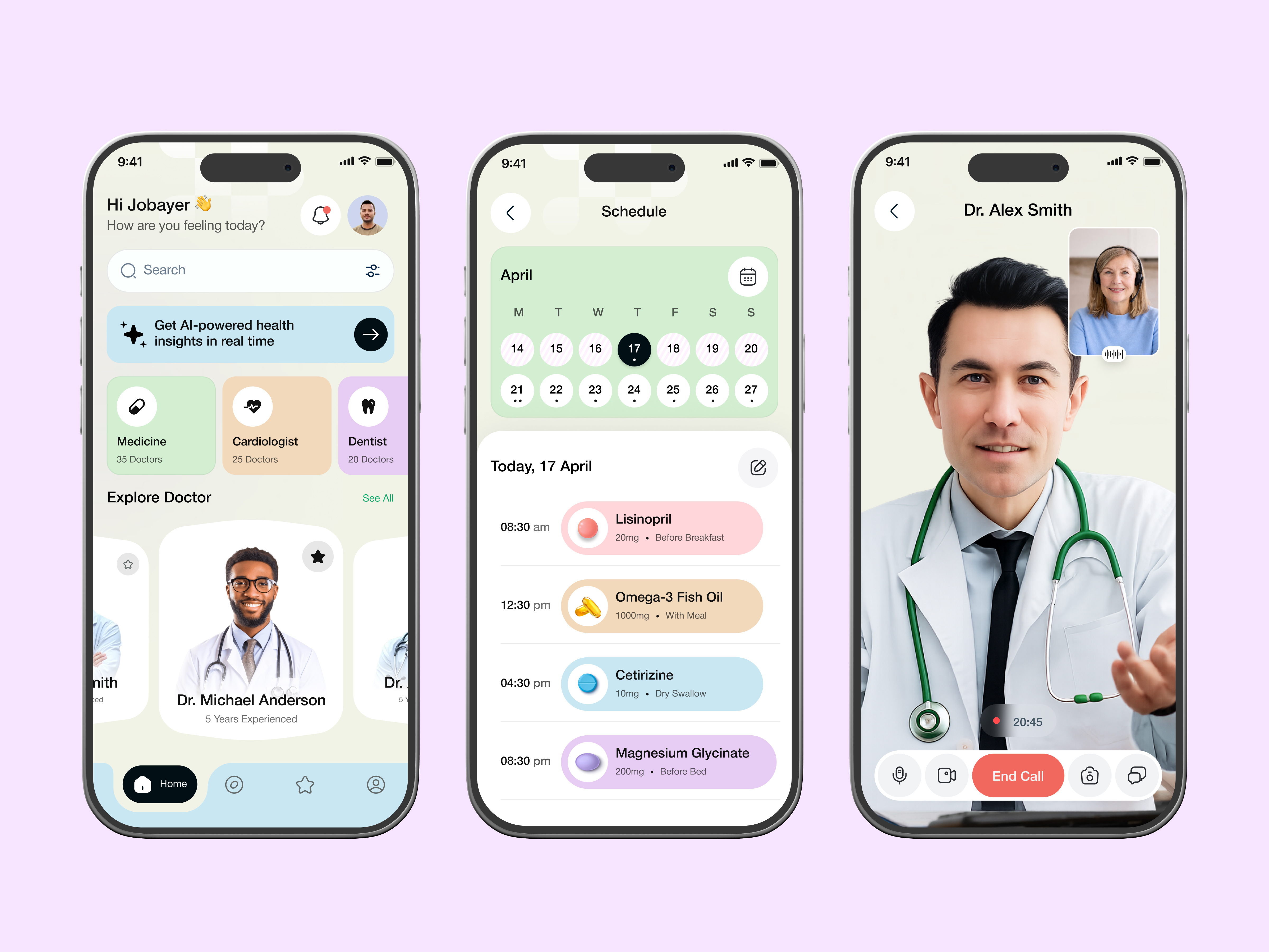 Modern Telehealth App UI Exploration ai assistant ai health ai wellness app biotech doctor doctor app drug prescription app epharmacy mobile app health tracker medical mobile ui medication tracker app pharmacy app pharmacy app ui prescription app smart medical app ui virtual health app