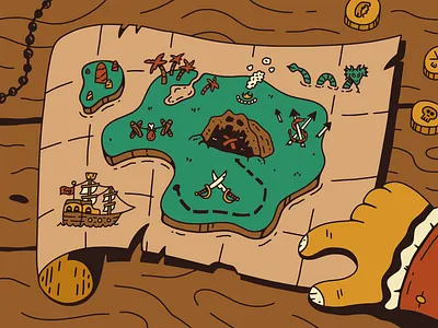 Pirate Map childrens book illustration childrens illustration doodle doodle art hand drawn illustration kid lit map illustration pirate map pirates