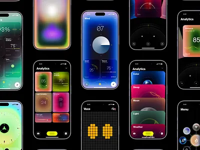 Presentation Vibe Coding App ai analytics code dashboard data design homepage illustration interface ios iphone mobile os sistem social stat voice weather