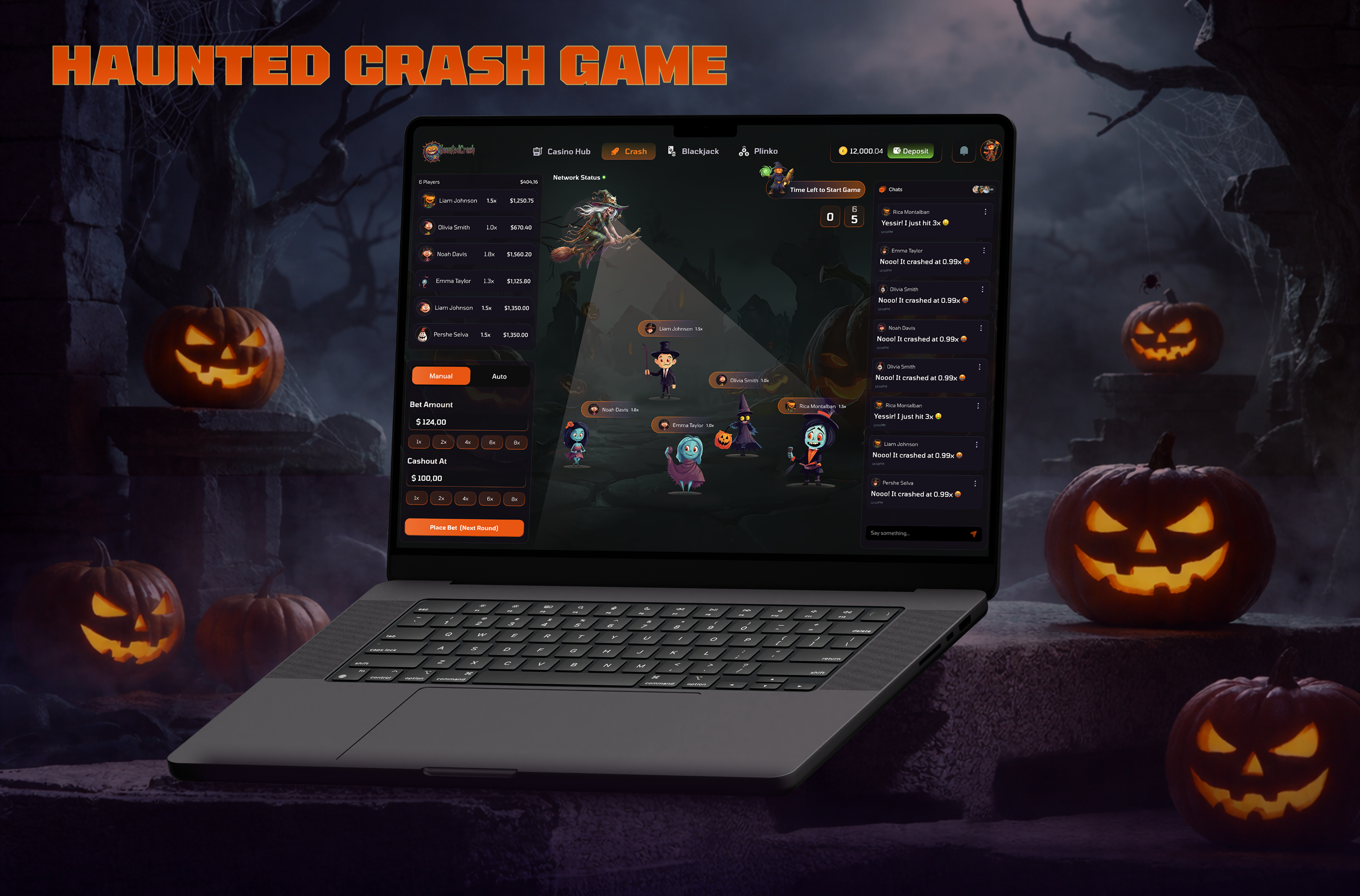 Haunted Crash Game UI – Halloween iGaming Experience 🎃