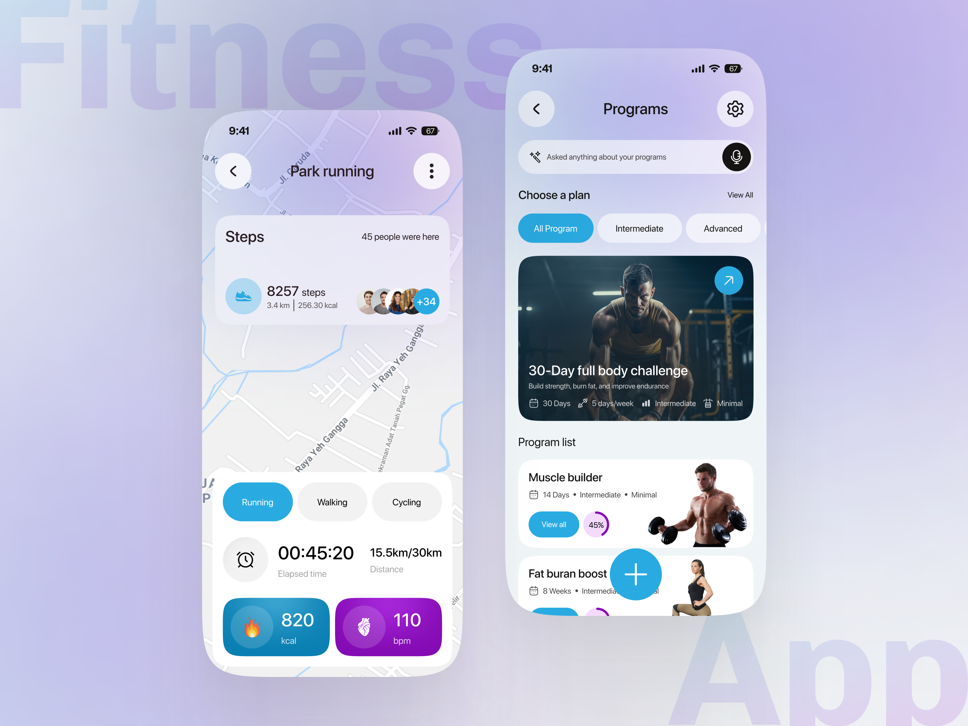 Fitness Mobile App activity tracker app design fitness app fitness app concept fitness mobile app design fitness tracker fitness website health app health tech minimal mobile ui saas app sport tracking app ui ux design web app workout app workout tracker