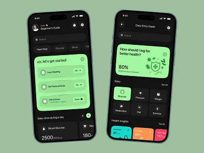 Health Tracker Mobile App app design clean design dark mode dashboard figma fitness app health health tracker healthcare minimal ui mobile app ui design ui kit ux design