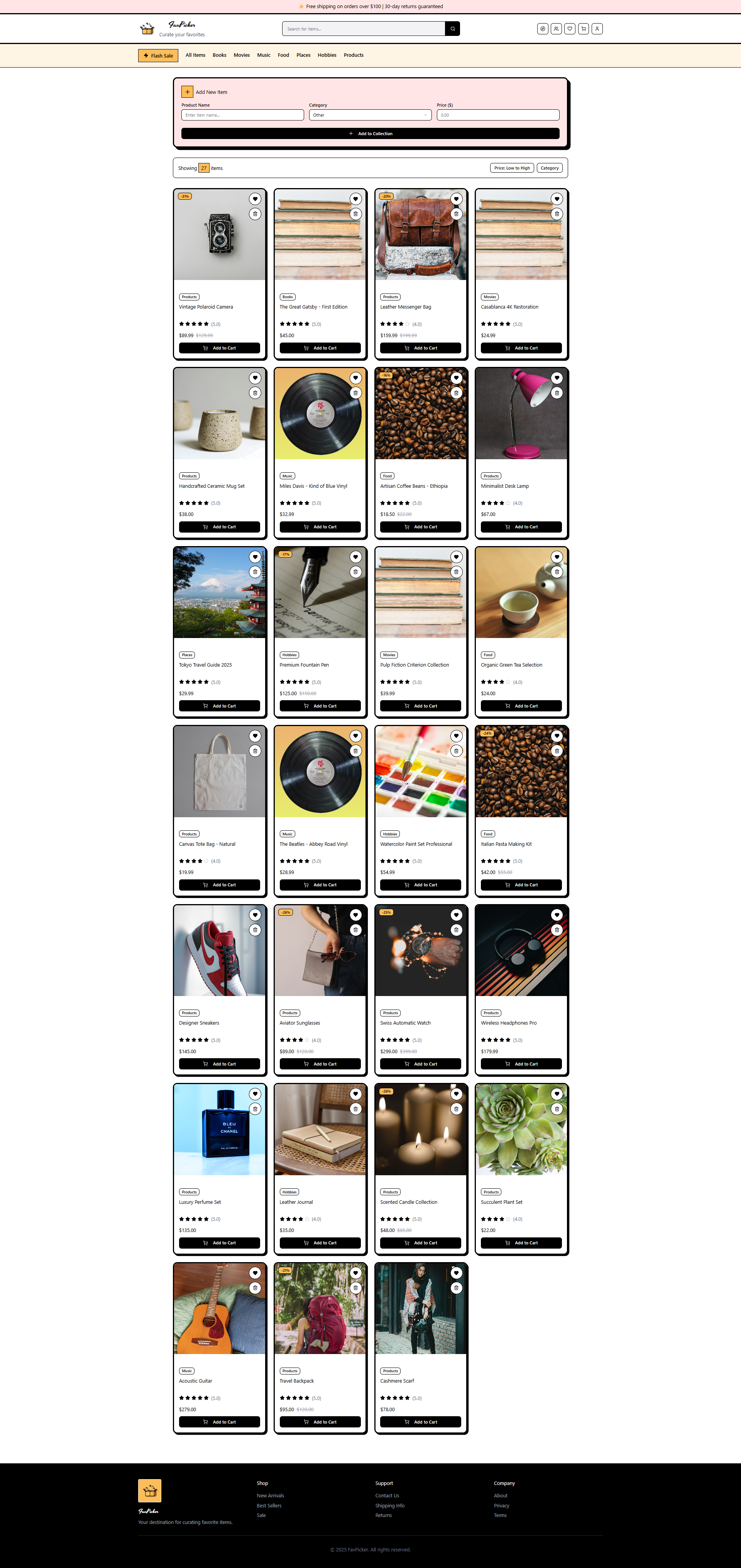 favpicker website design branding design ecommerce graphic design illustration portfolio shopping ui ux