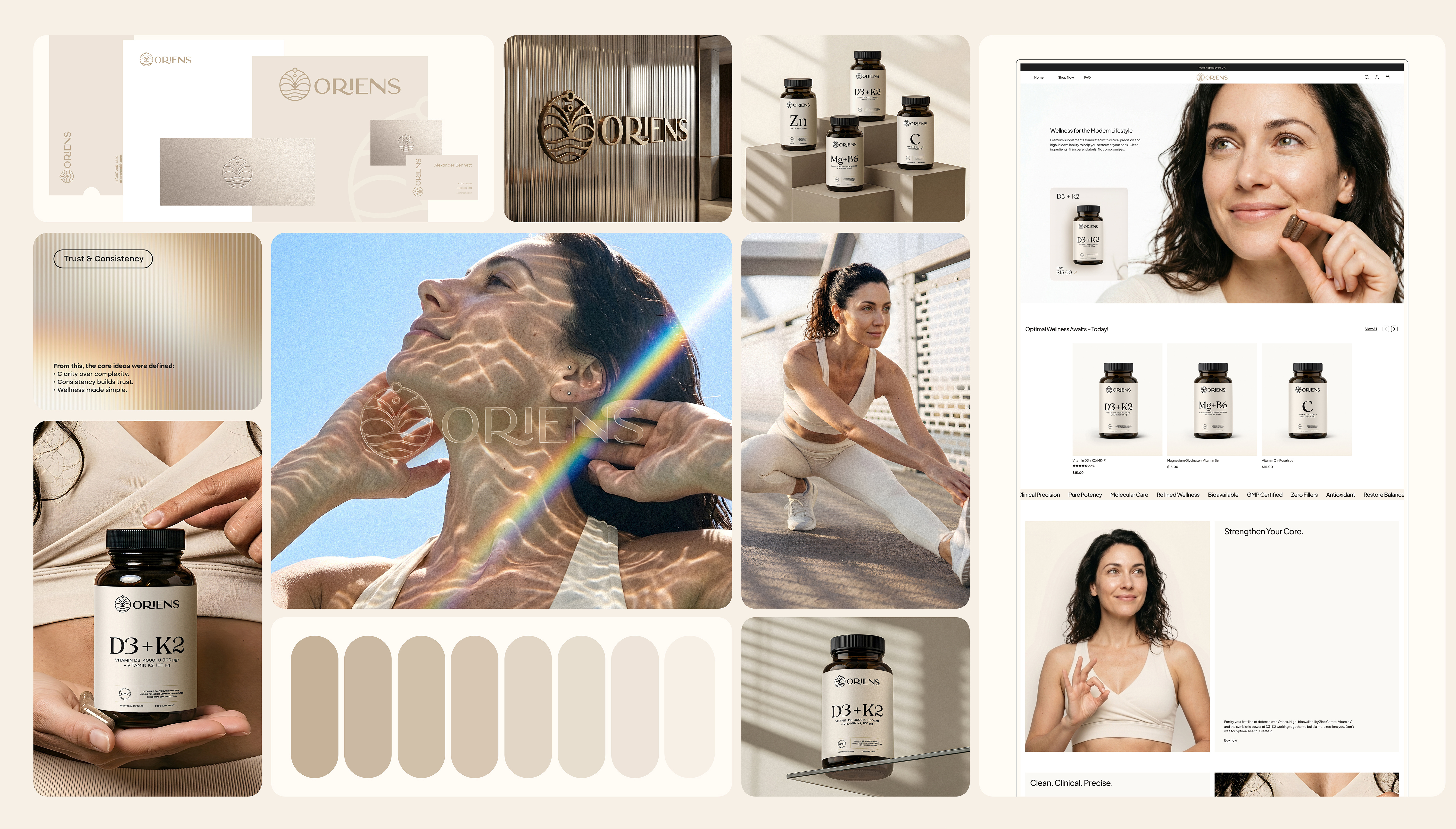 Oriens ✦ Branding and Packaging Design beauty brand identity branding design health label logo medicine packaging supplement ui uı ux vitamins wellness women supplement women vitamins women wellness