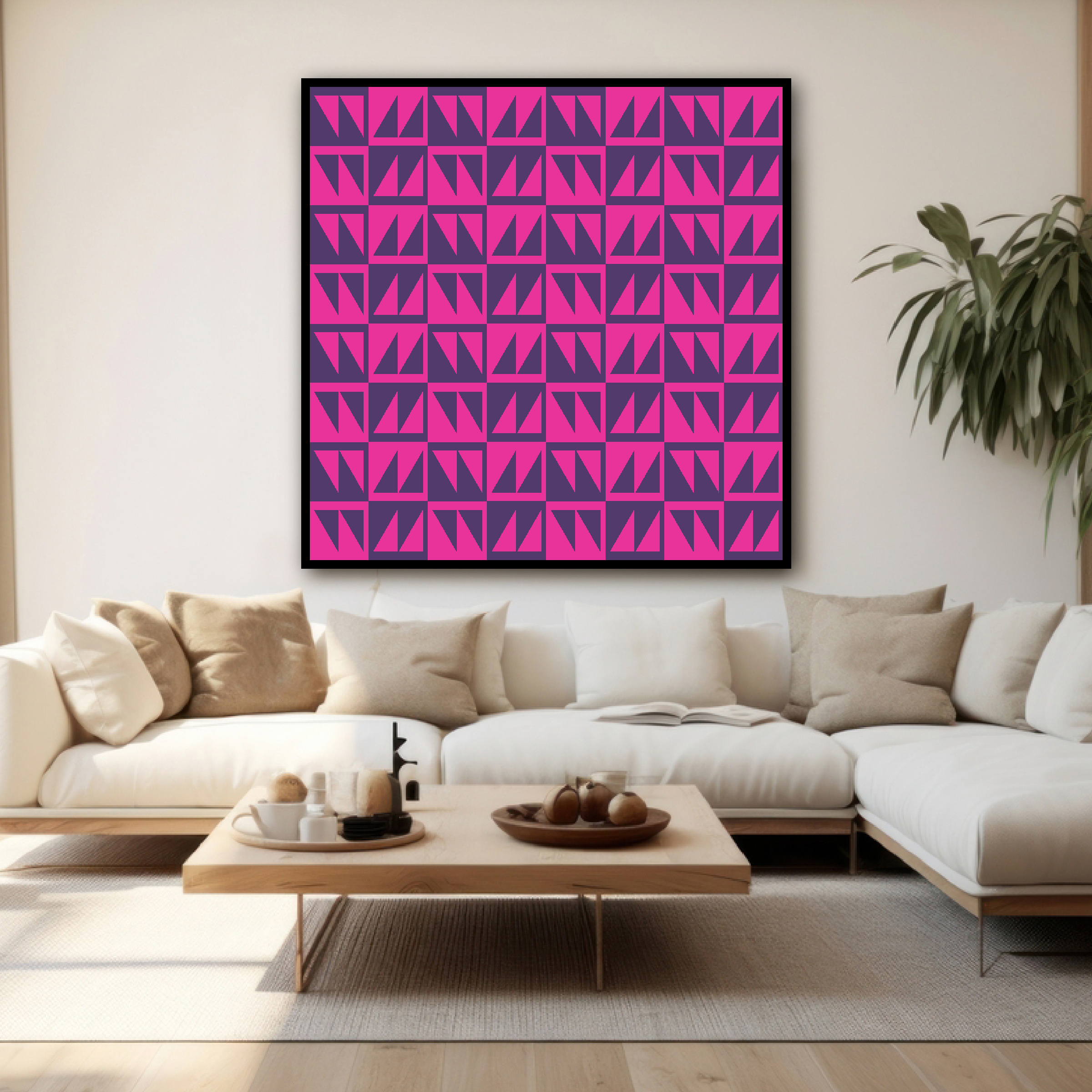 Doc Labs - Geometric Art - Triangles - Red/Purple abstract art art gallery contemporary art design digital art geometric geometric art geometric background geometric pattern illustration minimalist art triangles triangular vector design wall art