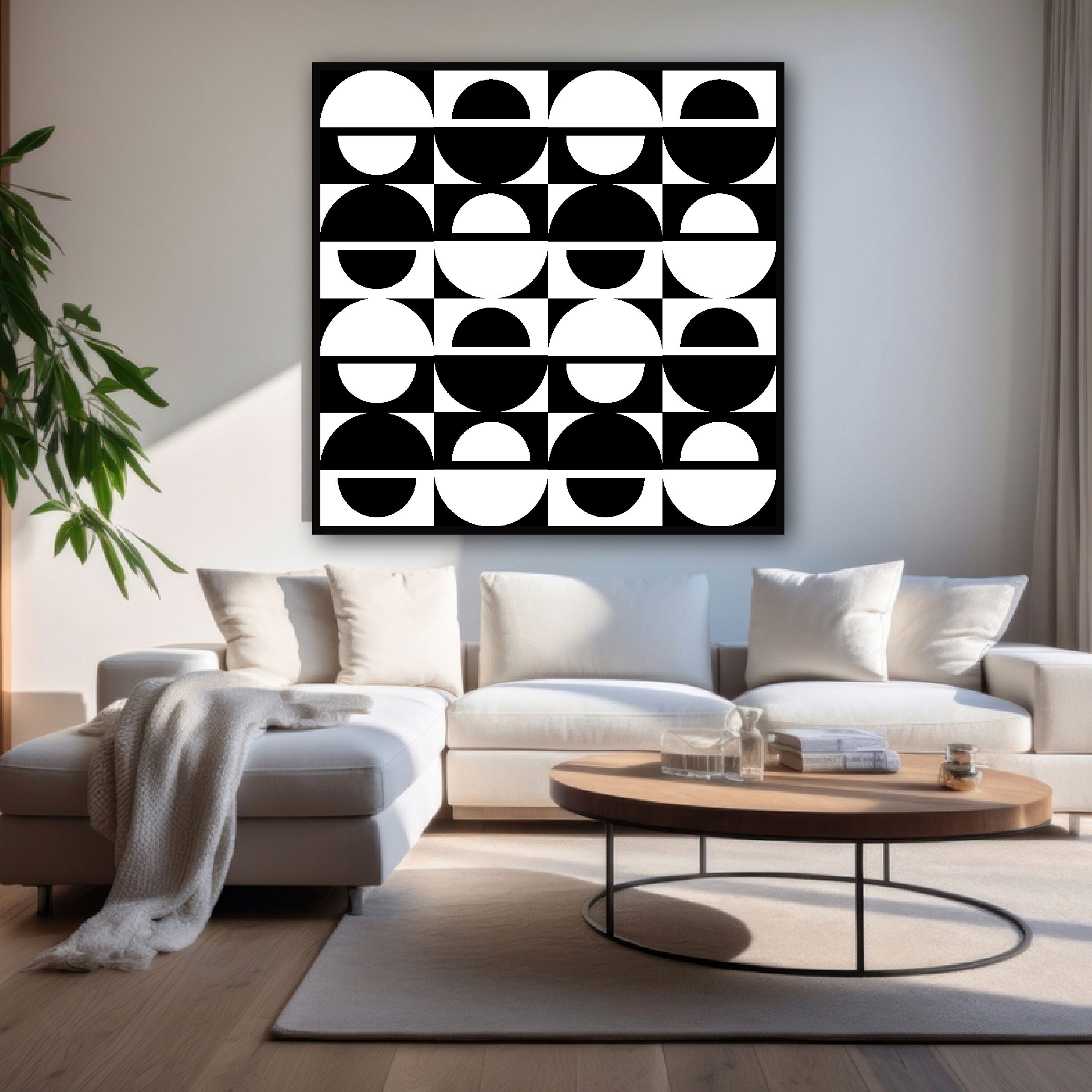 Doc Labs - Geometric Art - Circles - White/Black abstract art art gallery circles circular contemporary art design digital art geometric geometric art geometric background geometric pattern illustration minimalist art vector design wall art