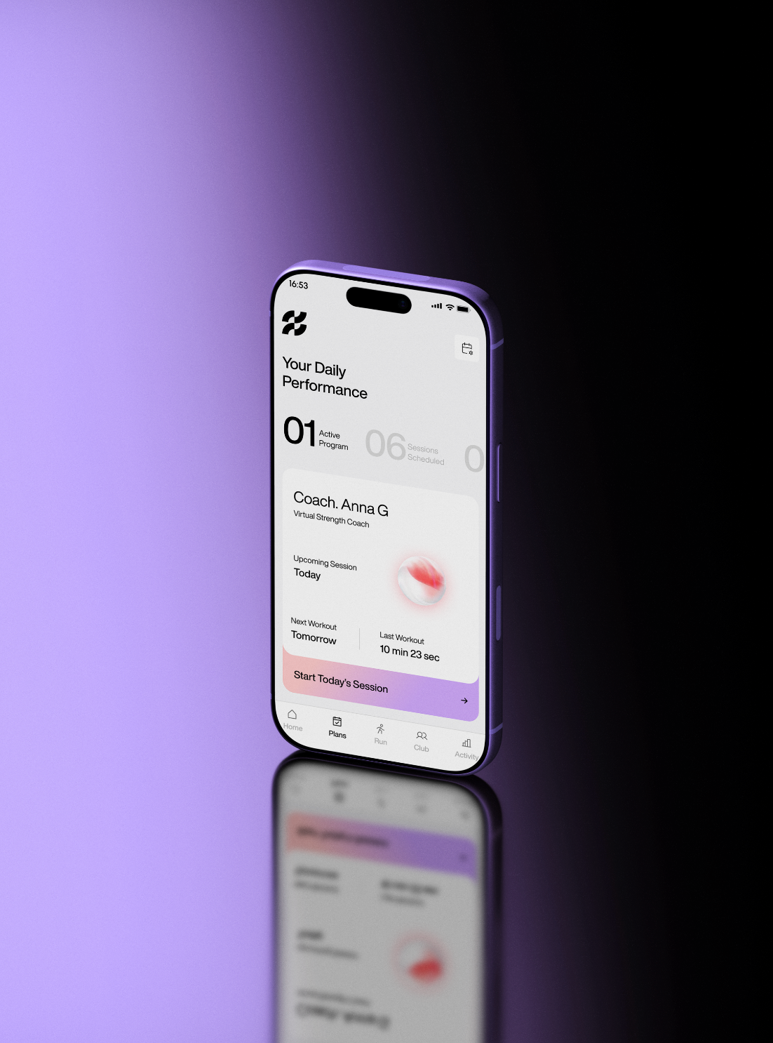 Zynora Intelligent Fitness App app clean concept dark layout typography ui ux