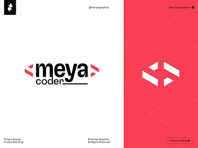 MeyaCoder Logo Design app development brand identity clean design coding logo developer logo digital agency futuristic logo geometric logo grid system logo design logo grid minimal logo modern logo programming saas logo software development software logo startup branding tech logo web development