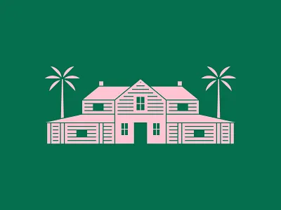 Tropical Beach House Illustration beach cottage beach house coastal architecture coastal cottage coastal villa flat vector house illustration icon illustration island house logo minimal design palm tree illustration palm trees seaside home tropical graphic tropical house tropical illustration tropical villa villa artwork