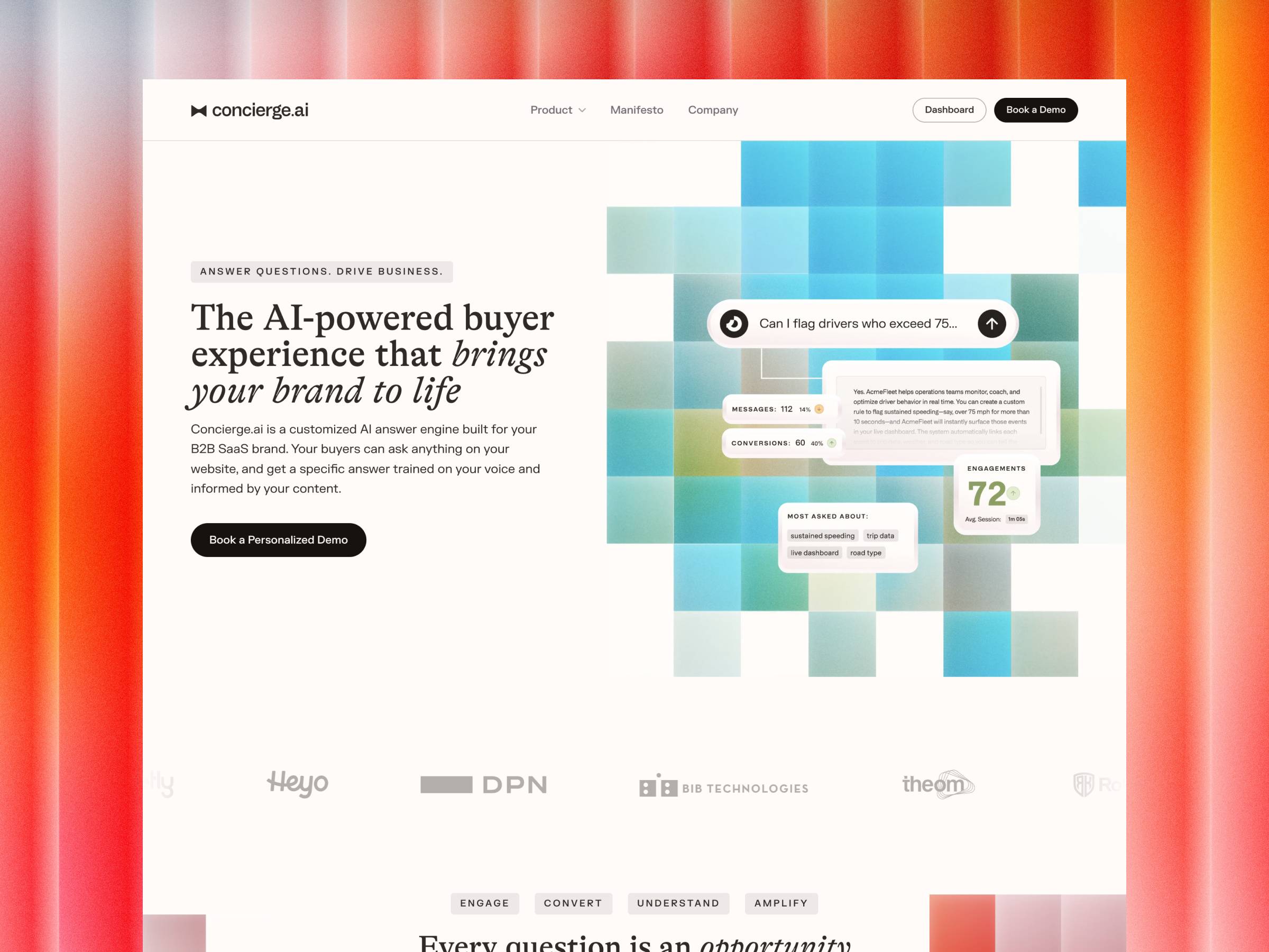 Concierge Website ai app concierge design framer heyo interface ui ux web