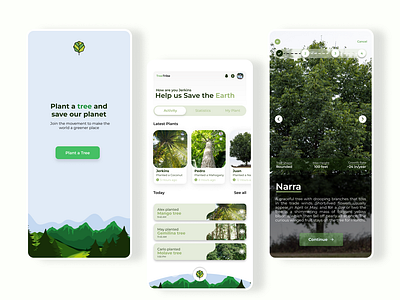 TreeTribe app application design mobileapp nature plant treeapp ui uidesign uiux