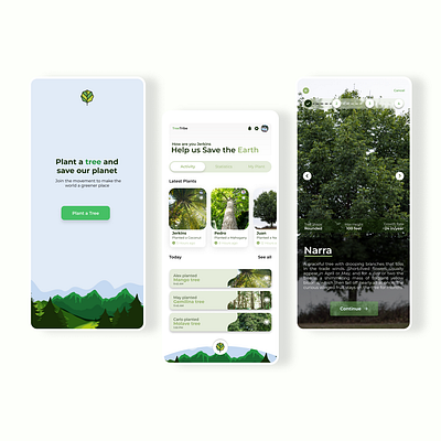 TreeTribe app application design mobileapp nature plant treeapp ui uidesign uiux
