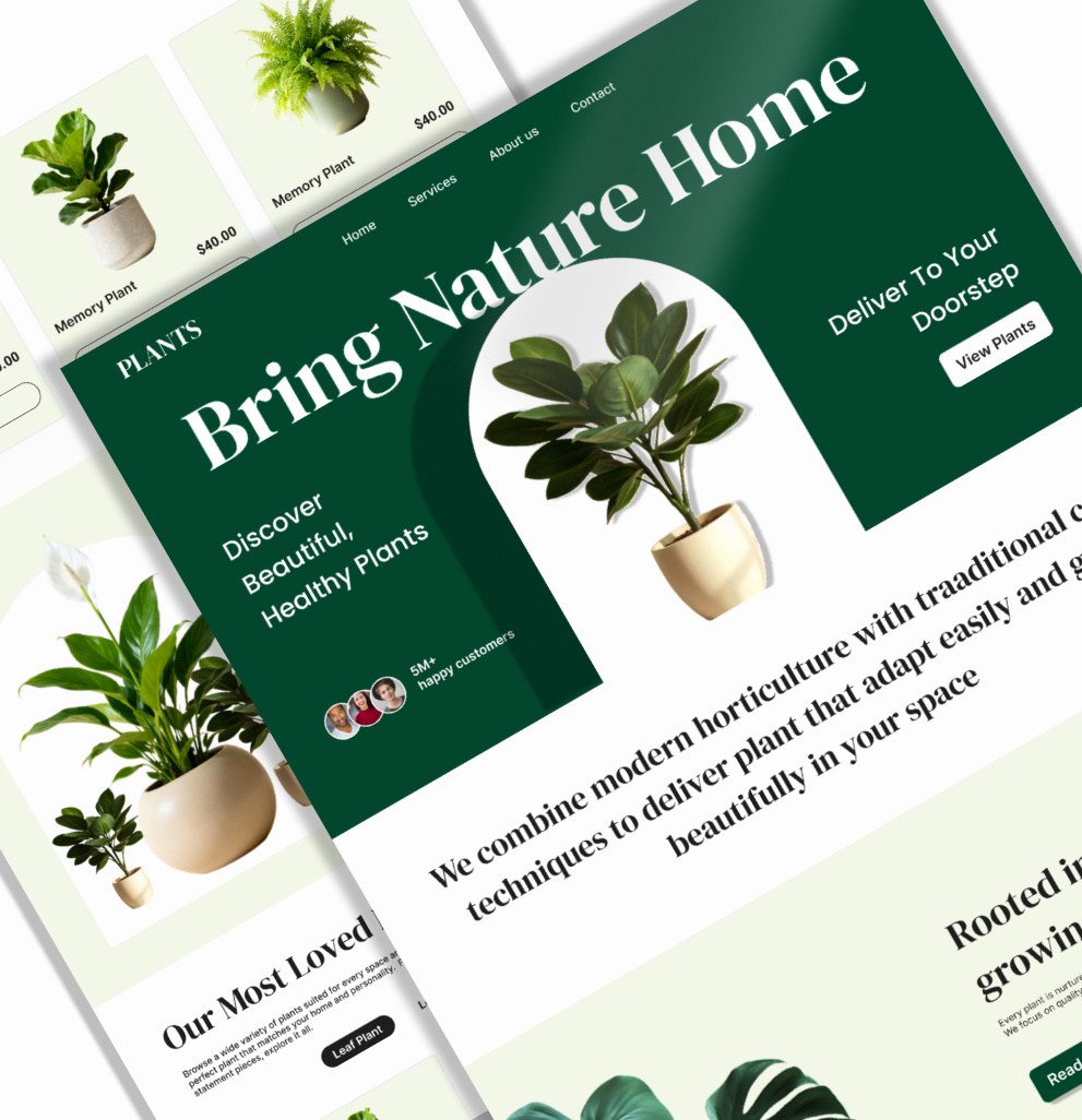 Plant Store UI UX Website design e commerce website figma design figma website nature nature website plant plant store plant store website plant website design shopping website ui ux design ui ux website webdesign website website design website redesign