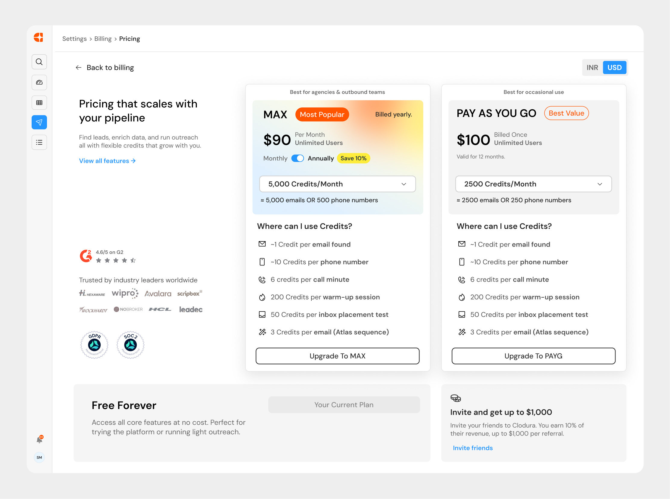 Subscription & Pricing UI addons balance billing buy more card ui invoice plan pricing pricing card pricing page pricing screen purchase saas subscription table upgrade