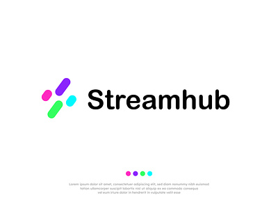 streamhub logo design- media streaming logos, icon branding colorful colorful logo design hub icon logo logo design logos media media logo minimal logo minimalist logo modern logo music logo podcast logo stream stream logo streaming streaming logo