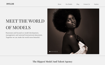Modeling Agency website Ads design figma ui