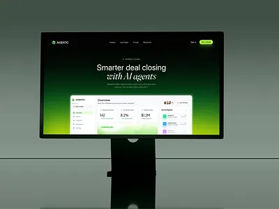 AI Agentci Sales Copilot — Landing Page Hero Design interface product service startup ui ux web