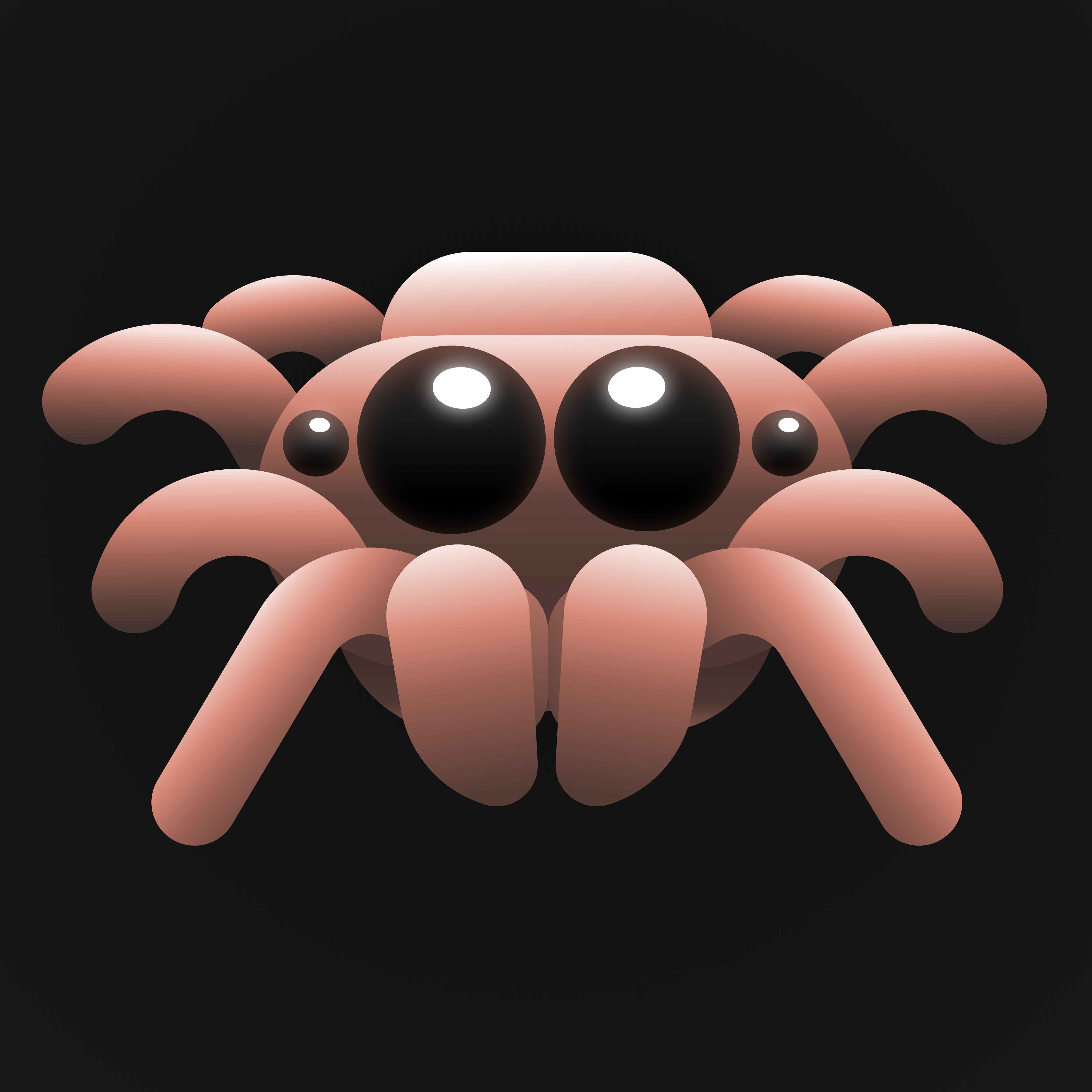JUMPING SPIDER. 3d animals arachnids characters design digitaldesign figma gradients graphic design illustration jumpingspider logo minimal procreate spiders ui ux vector visualdesign