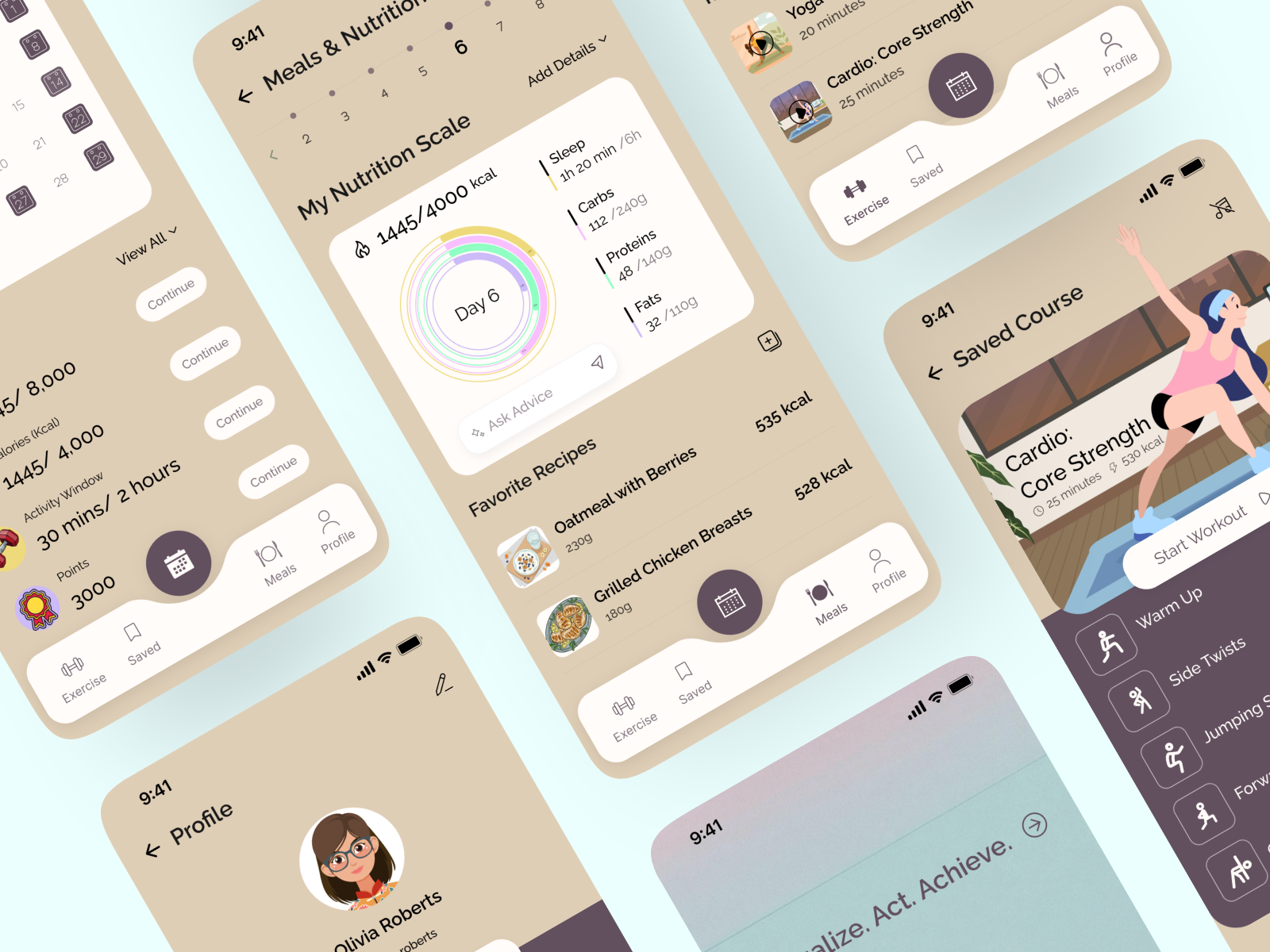 Mobile App for Yoga UI | Mobile Exercise App Design | UI by Nusrat Khan ...