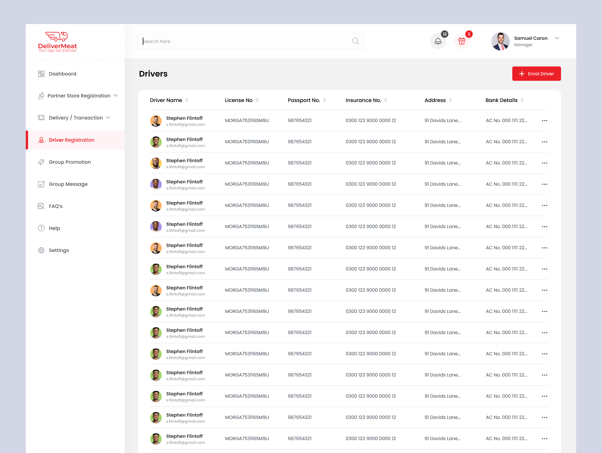 Delivery Driver Dashboard admin dashboard arclab delivermeat driverdashboard drivermanagement figma fleetmanagement food delivery meat ui ux