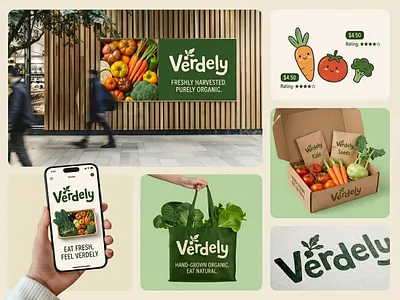 Verdely — Organic Farm-to-Table Identity brand identity brand strategy farm to table graphic design logo design minimalist logo organic branding packaging design premium branding saas branding storybrand sustainable design typography uiux design visual identity