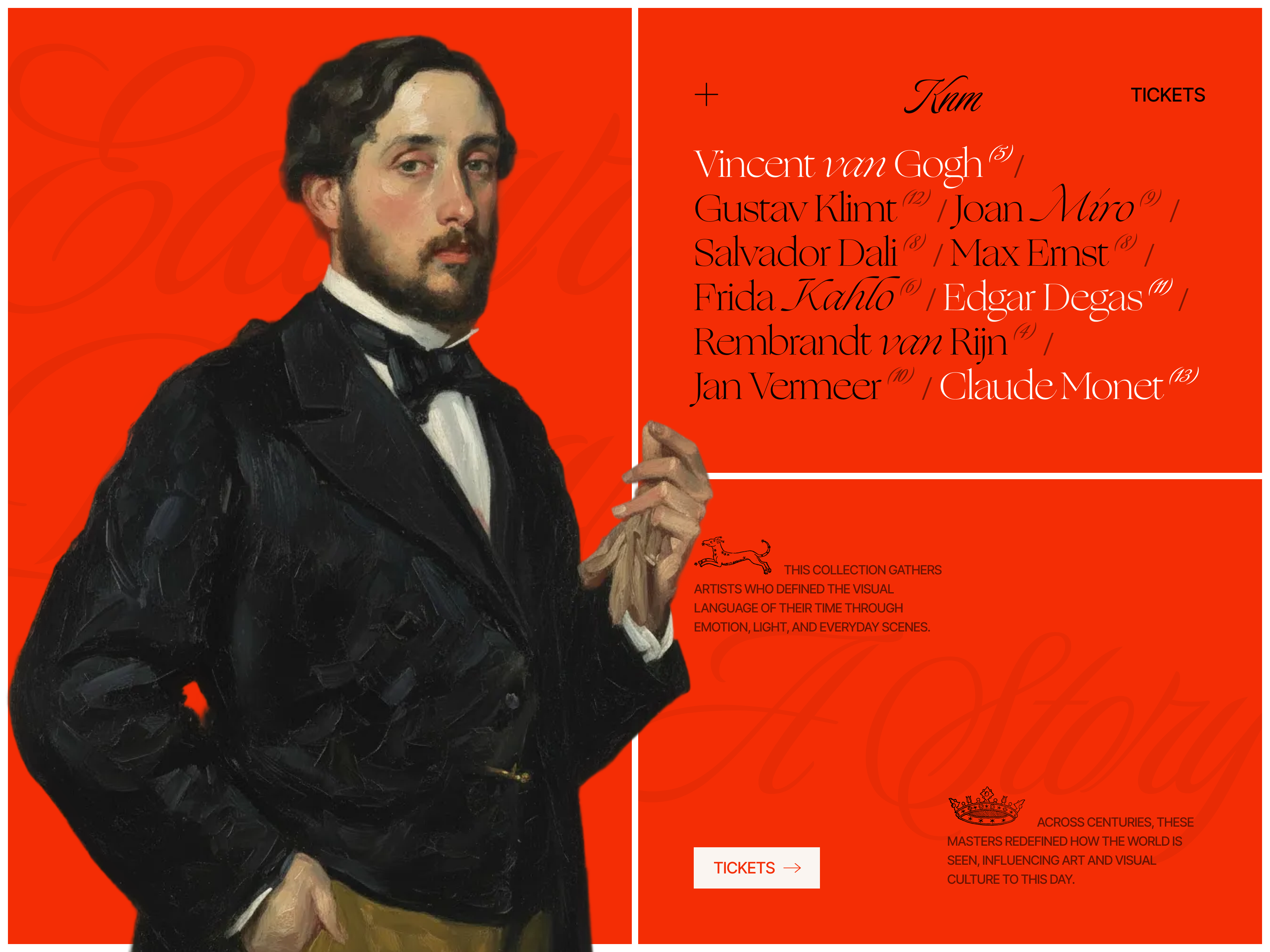 Example of Editorial Web Design - Museum Landing Page