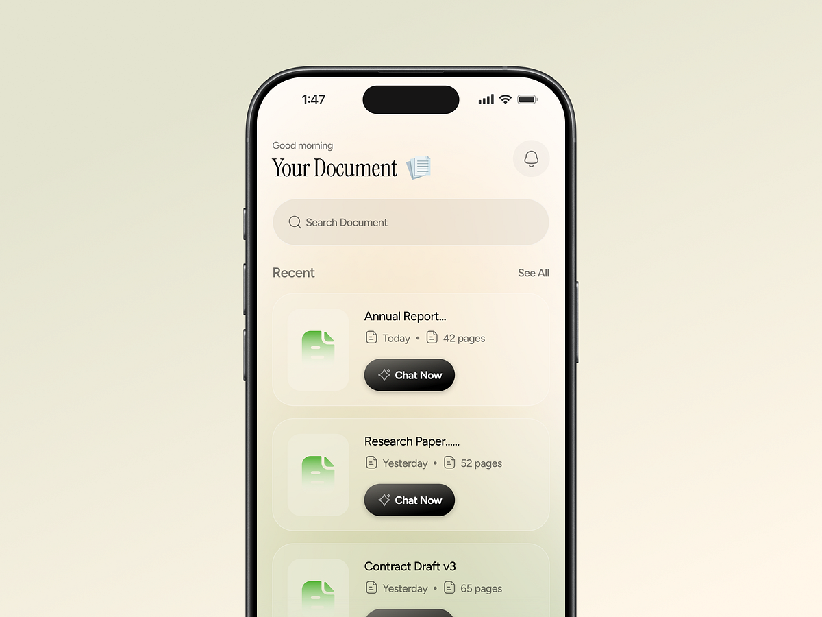 AI-Powered Document Chat App Design Image 1