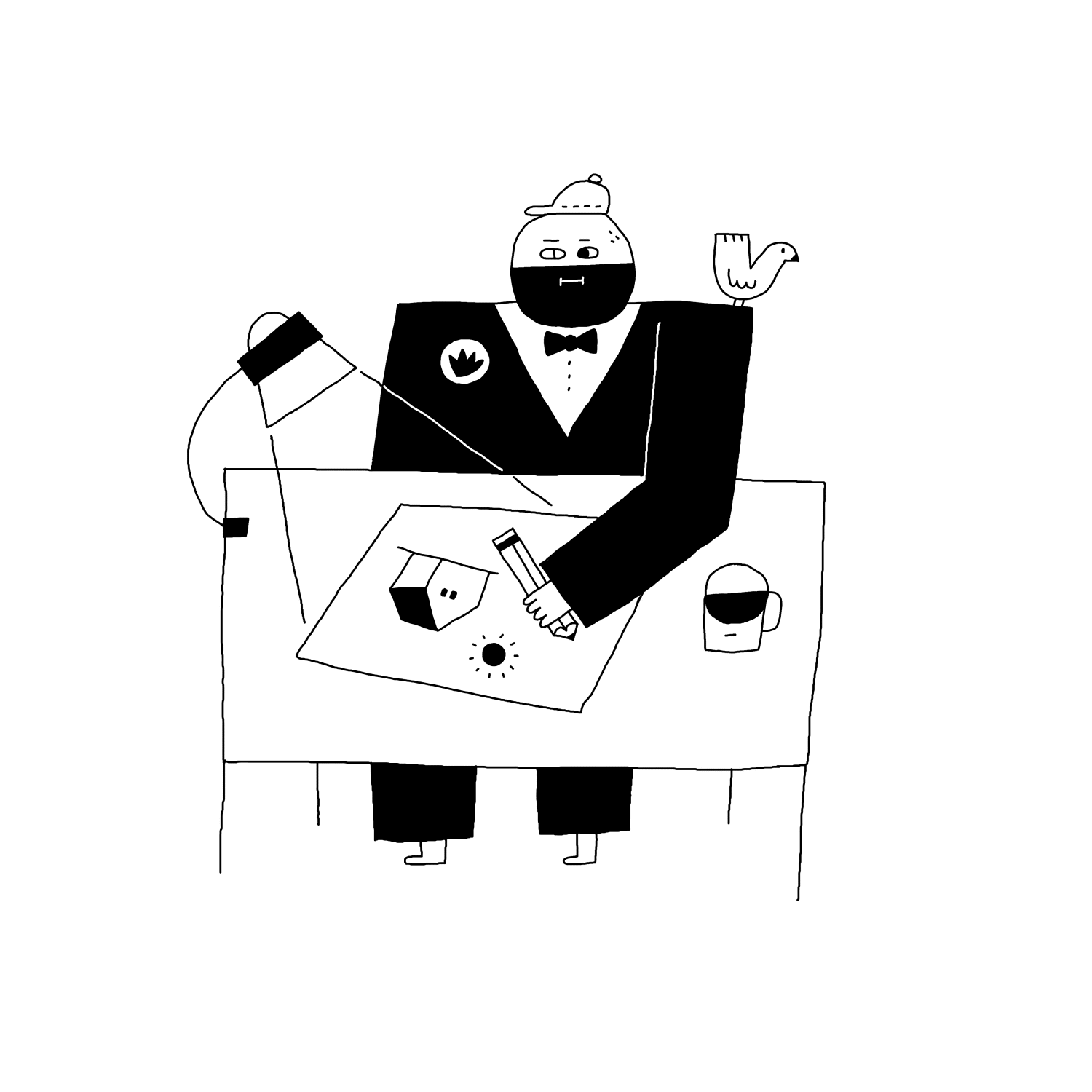 B&W Loops I 2d animation black and white character design digital animation digital art frame by frame illustration