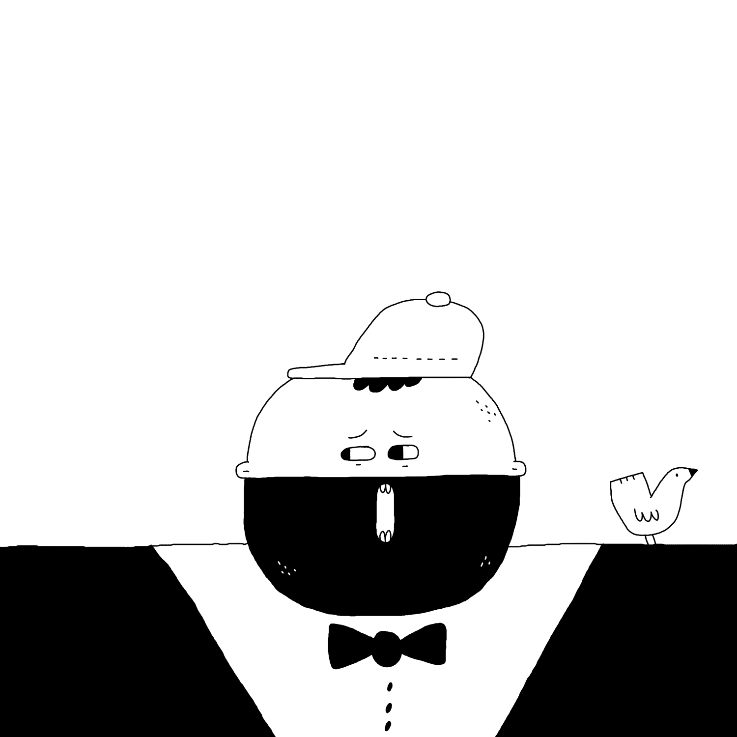 B&W Loops II 2d animation black and white character design digital animation digital art illustration