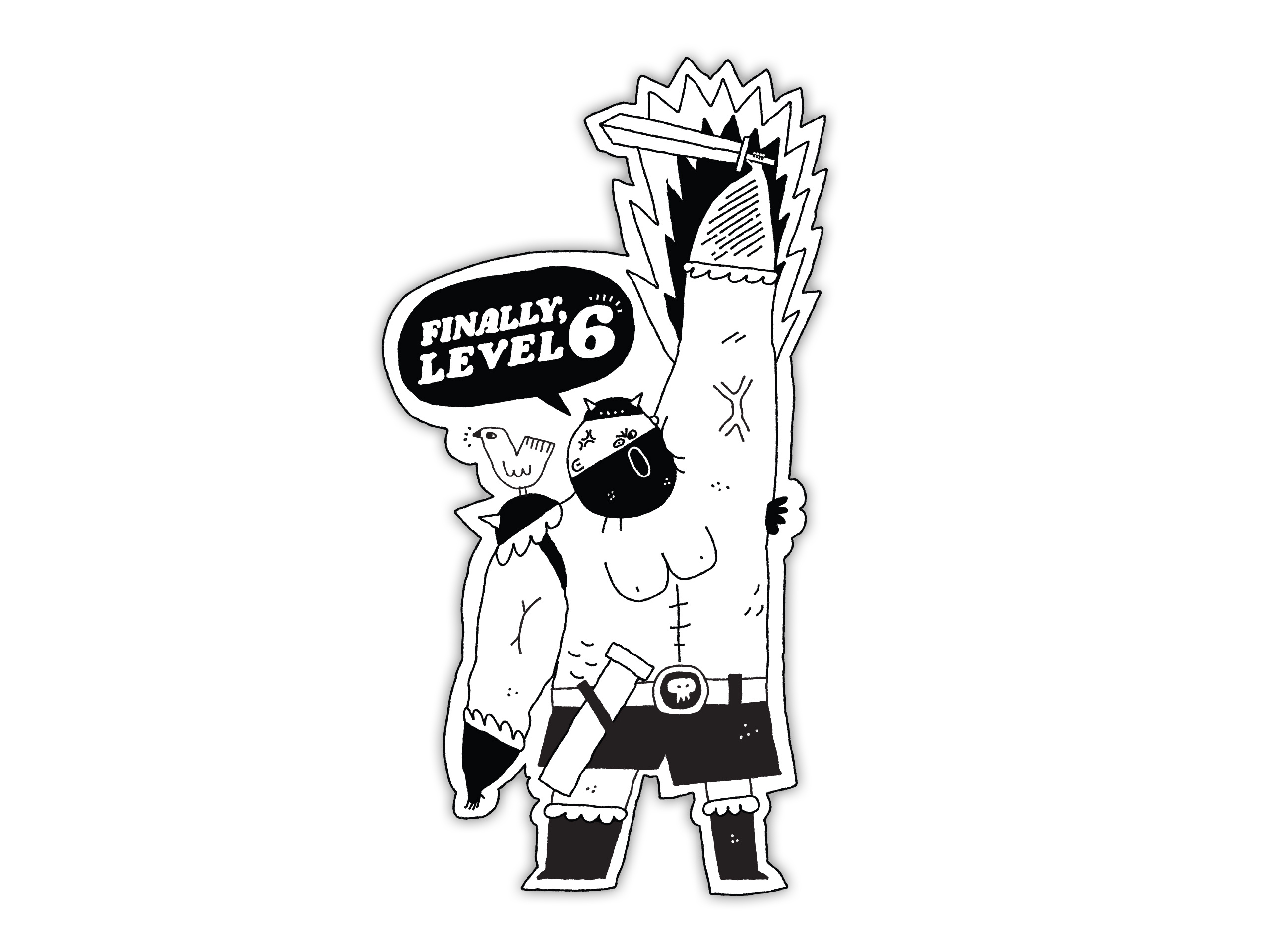 Lvl 6 Hero! Sticker 2d character design digital art digital brush illustration sticker