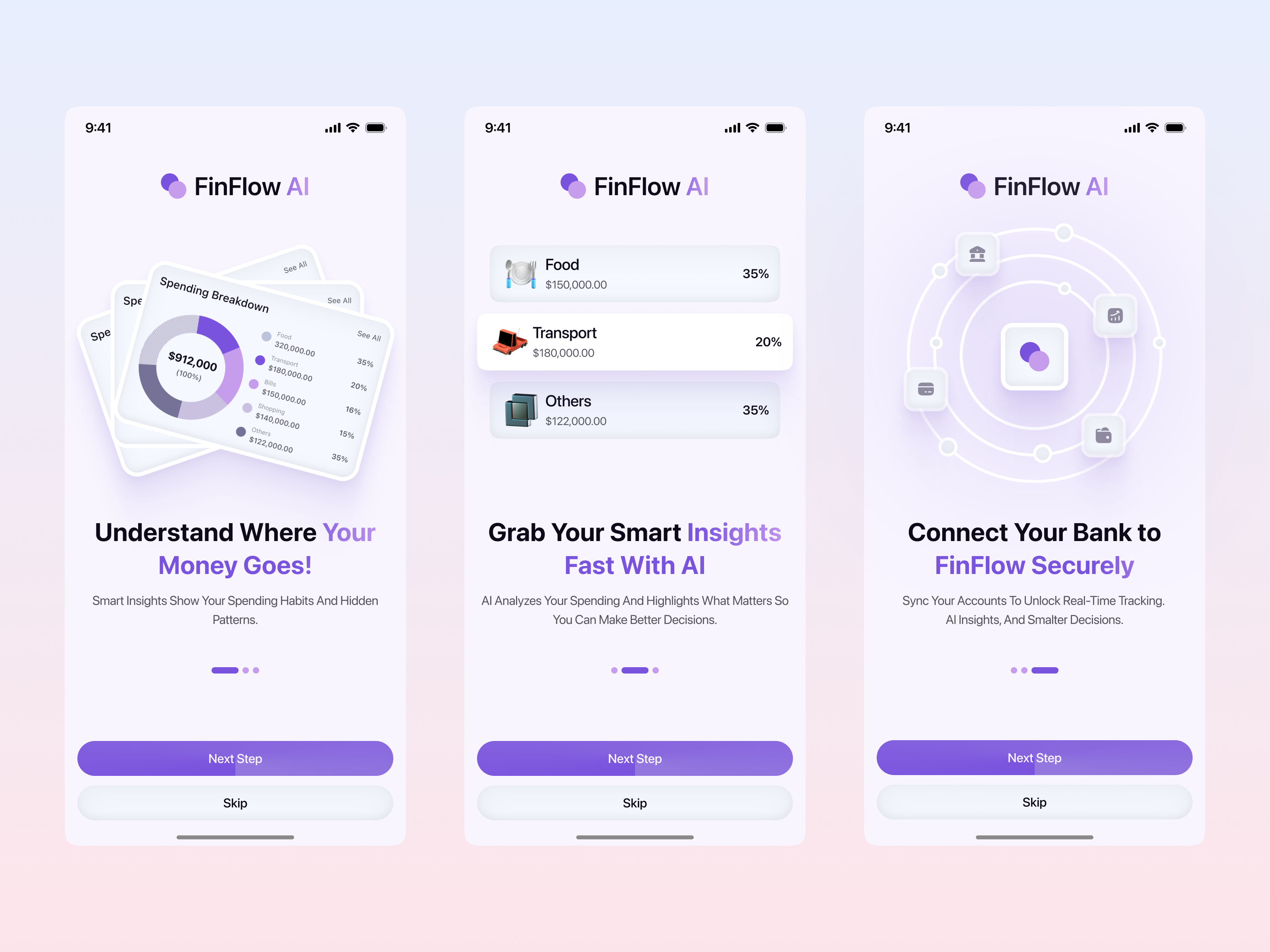 AI Finance Mobile App UIUX Design interface mobile service startup ui ux web