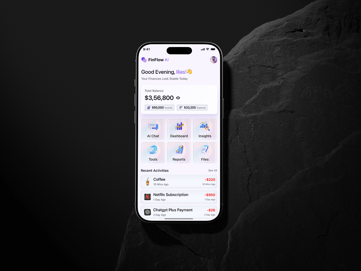 AI Finance Mobile App UIUX Design Image 2