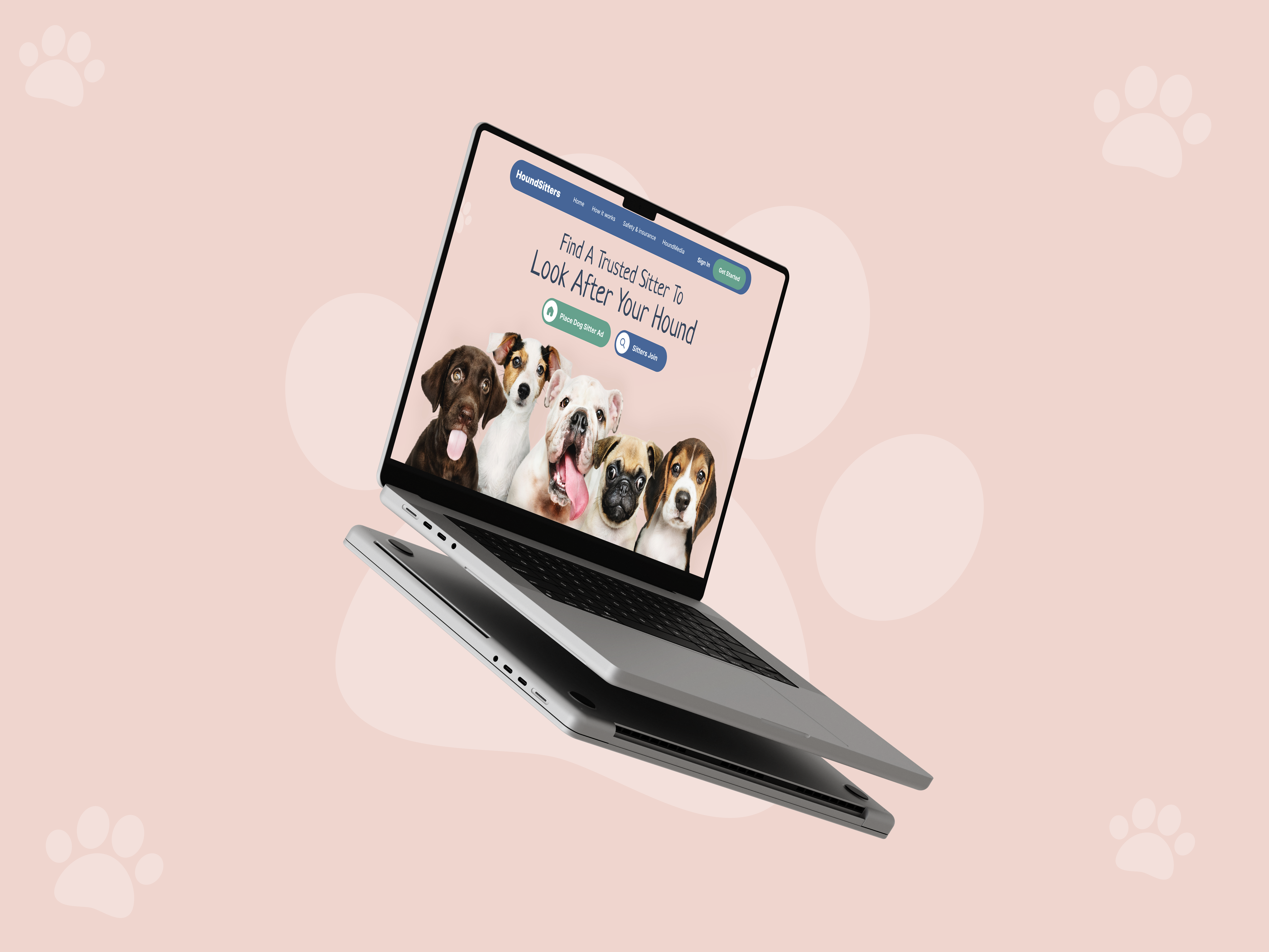 Find the Perfect Dog Sitter – HoundSitters Landing Page animals clean ui dog dribbble figma illustration landing page marketplace modern design pet care startup ui design ux design web design website