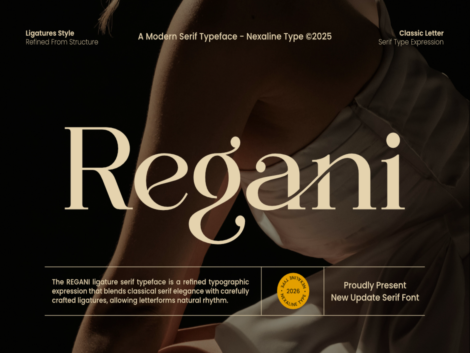 Modern Serif Typeface - Regani branding design display fashion ligature logo luxury modernserif nexalinetype sensatype typeface typography