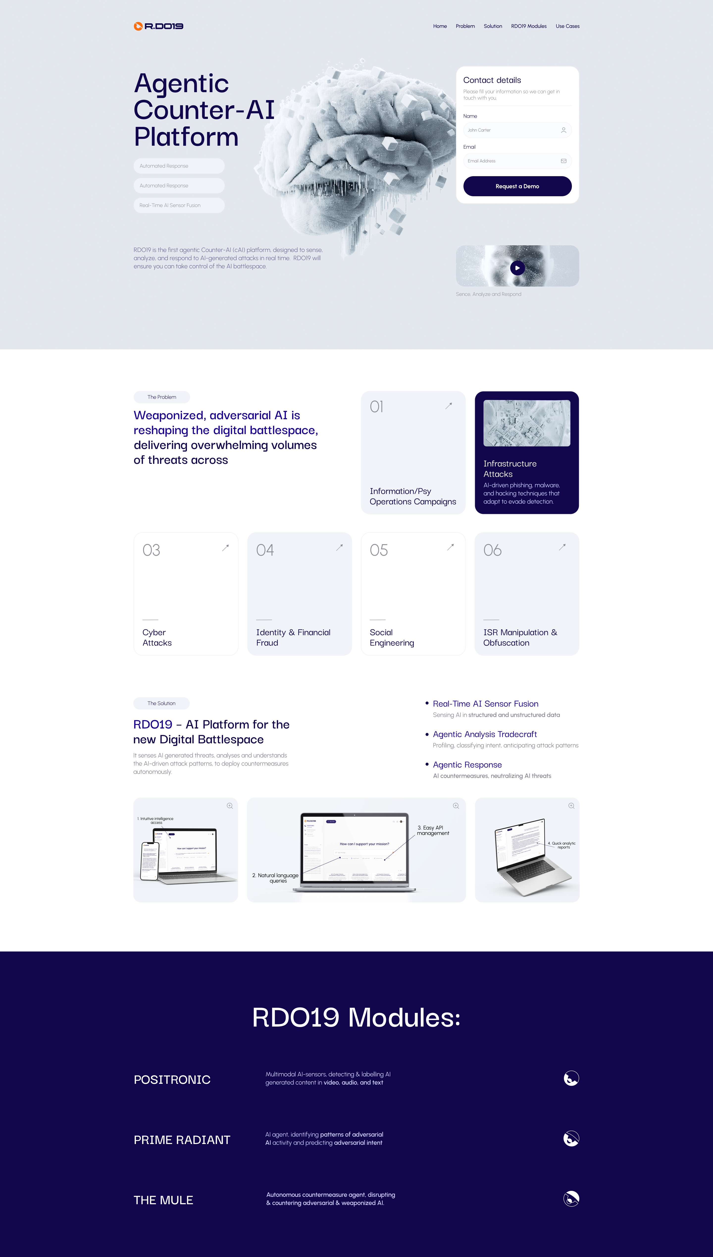 AI Security Landing Page 3d ai ai platform ai security artificial intelligence clean design counter ai cybersecurity dashboard futuristic interface landing page minimal tech ui ui design ux ux design web design website
