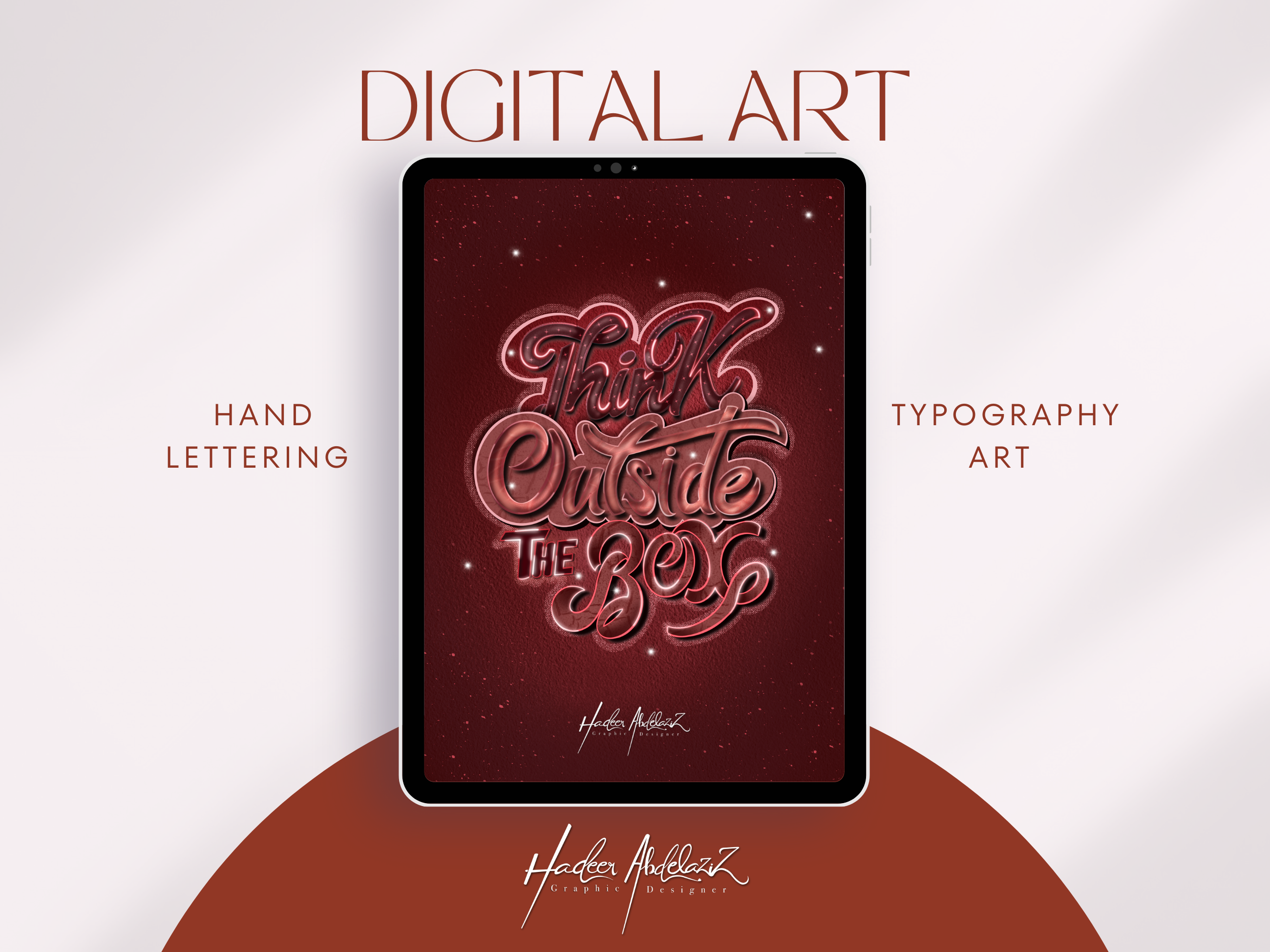 Chic Hand Lettering Typography Digital Piece artist branding calligraphy design designs digital art digital product graphic design hadeer abdelaziz illustration logo procreate typography
