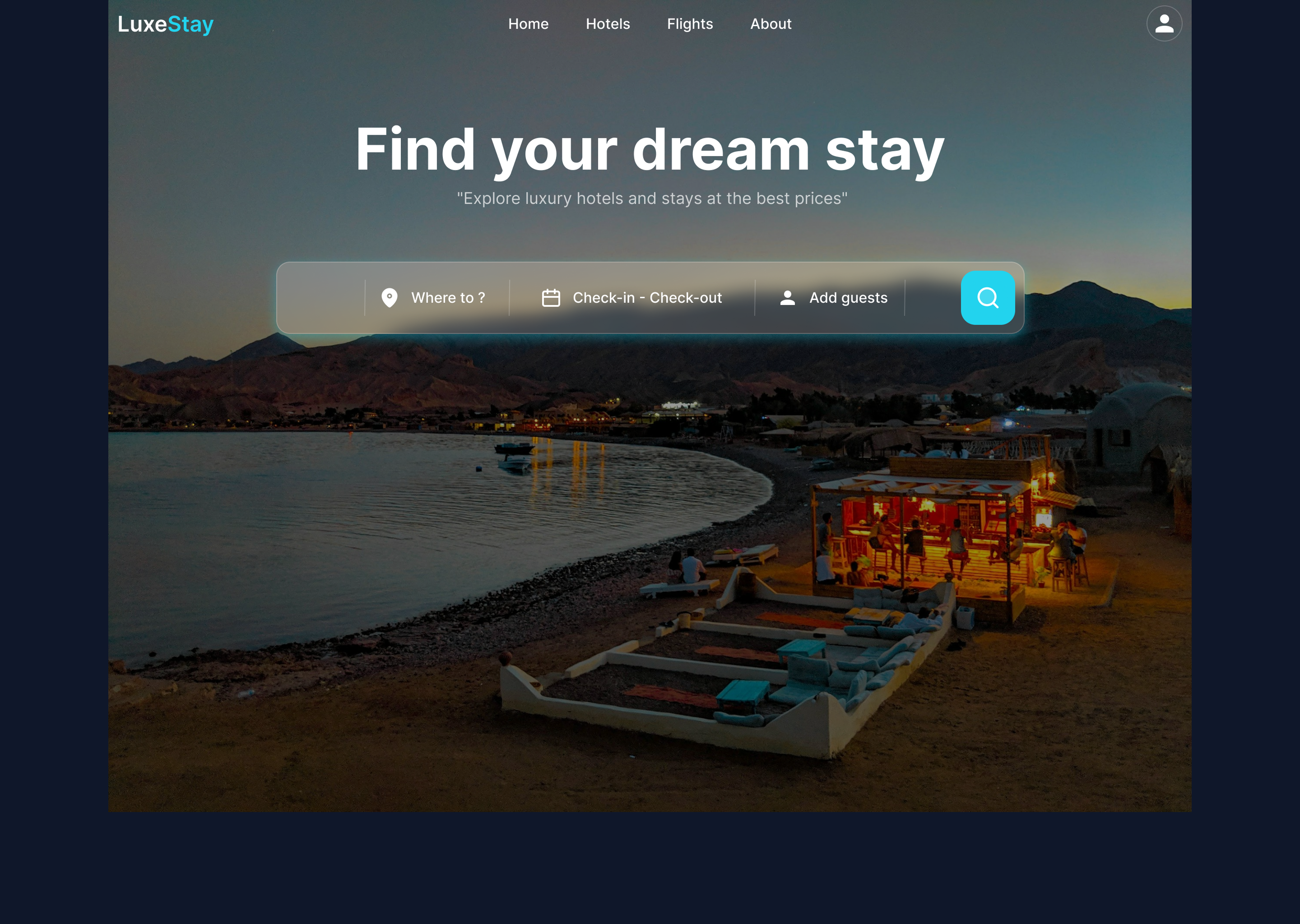 Daily UI #22 | LuxeStay – Premium Travel Search Interface ✈️ dailyui figma graphic design modern ui search travel ui