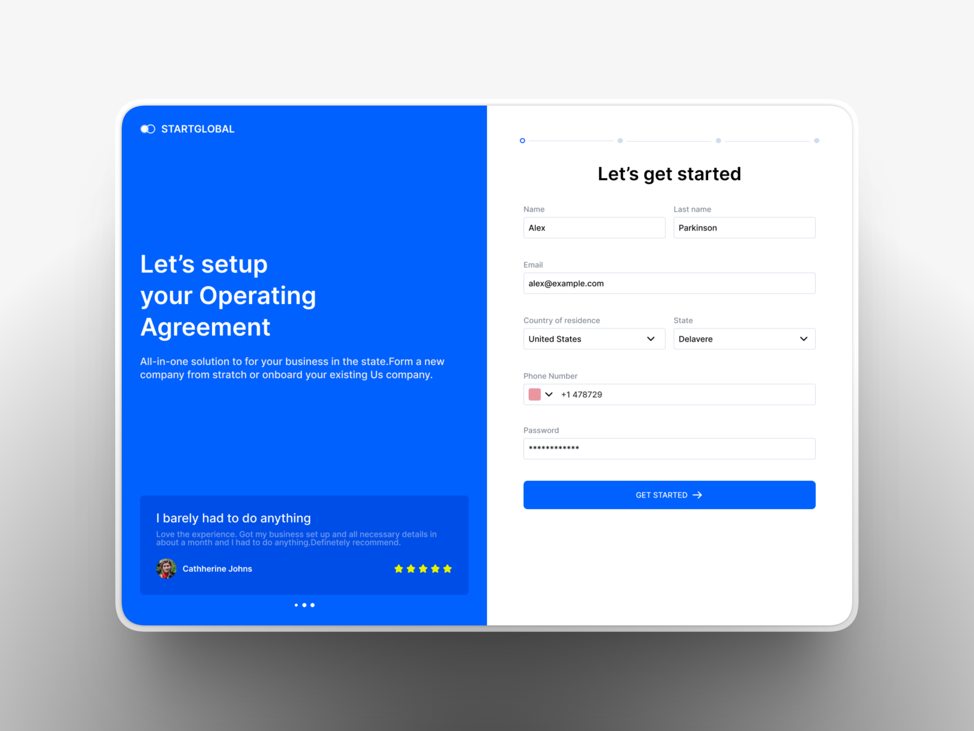 StartGlobal – Legal Registration Concept