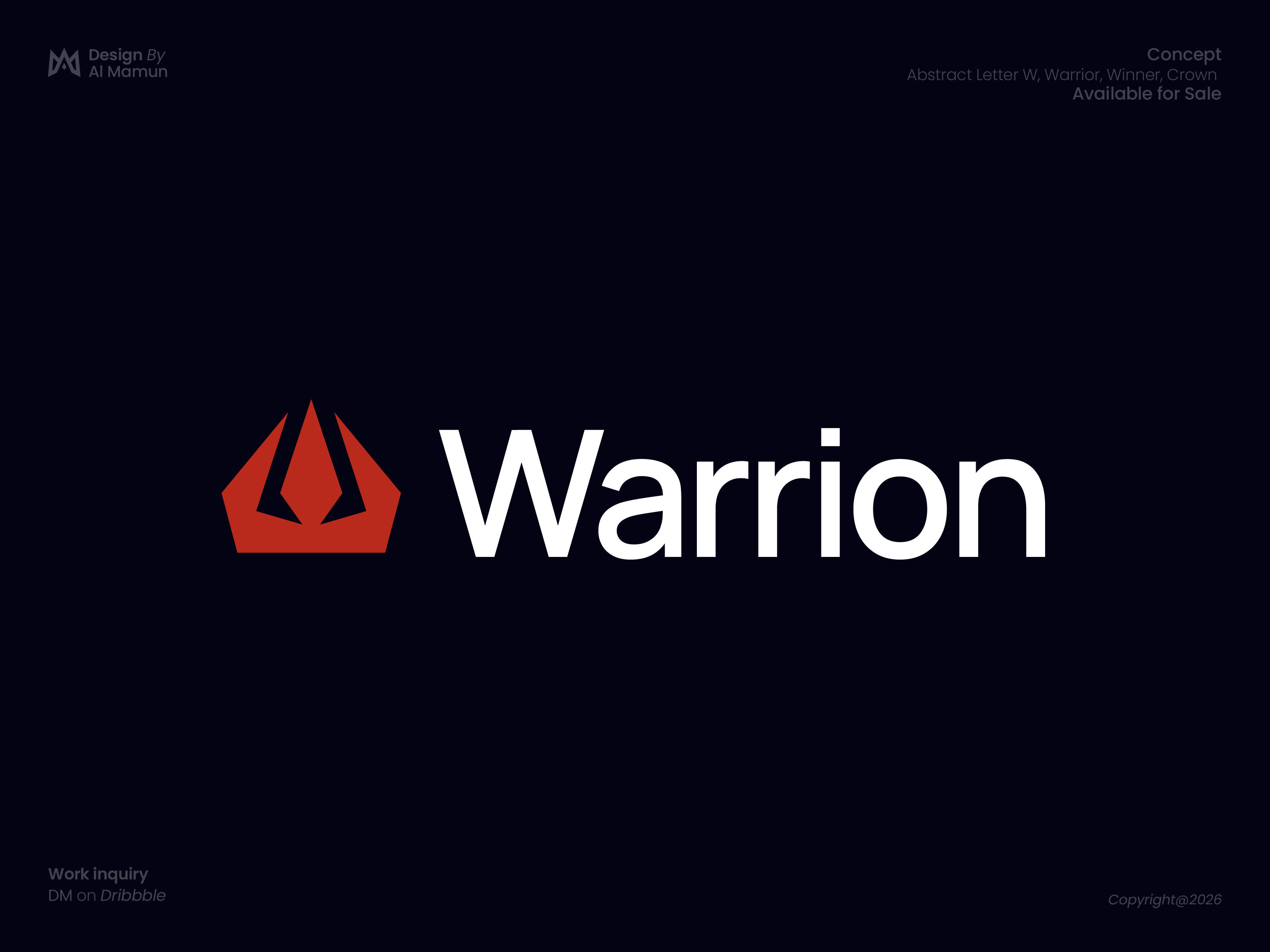 Warrion Logo Design | Modern Warrior W Crown Brand Identity abstractlogo brandidentity branding crownlogo esportslogo fitnessbranding gaminglogo geometriclogo logo logodesign logotype luxurylogo minimallogo modernlogo monogramlogo startupbranding techbranding warriorlogo wlogo