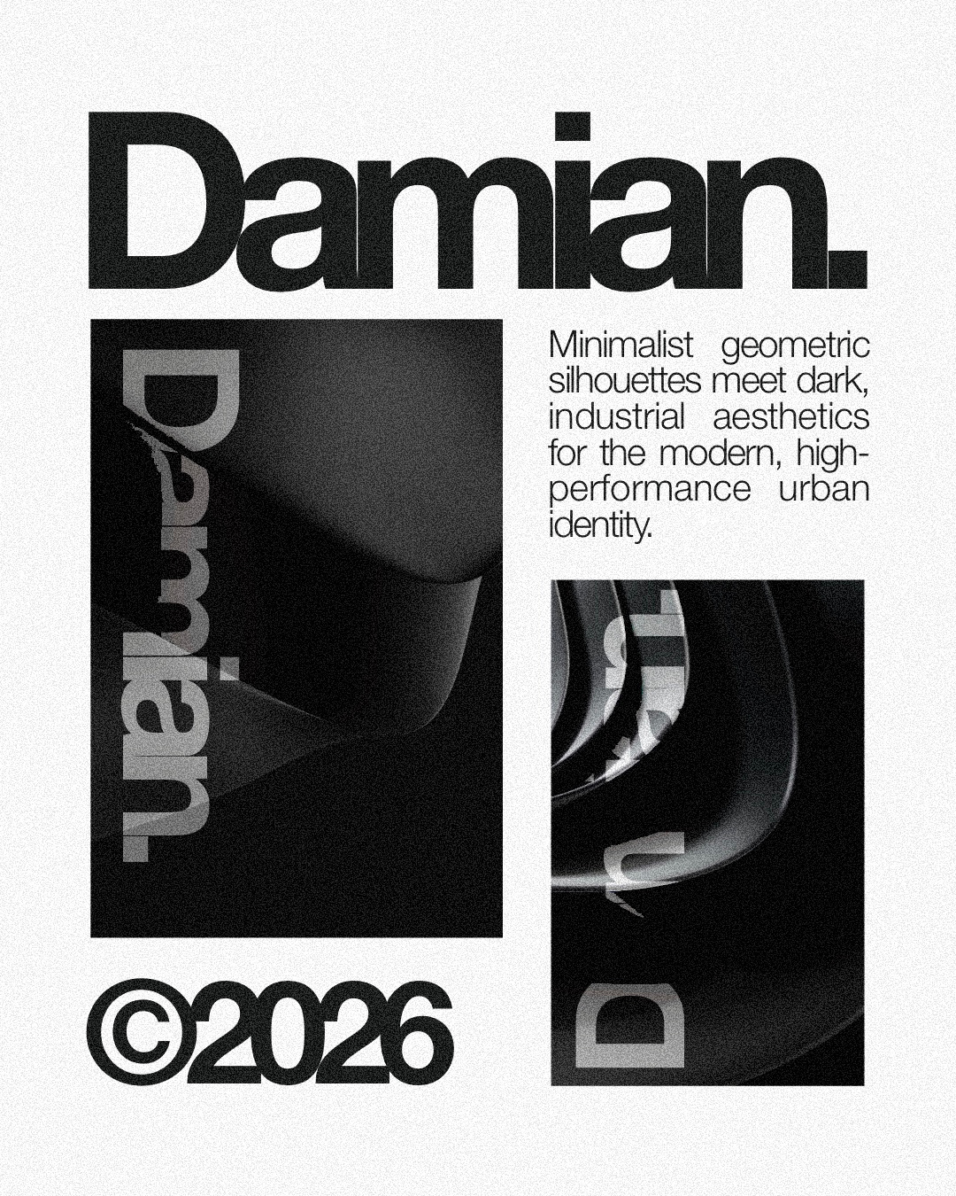 Damian. Logotype & layout design by Anh Do © 2026 Anhdodes anhdodes brand branding design layout lettermark logo logo design logo designer logodesign logotype minimalist logo poster typography