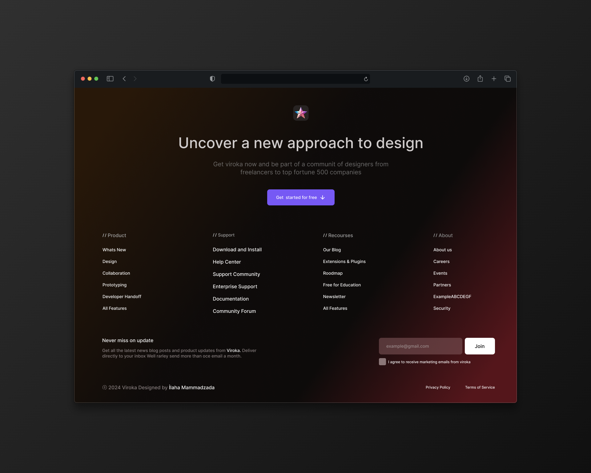 Viroka – Modern SaaS Footer UI