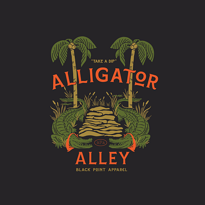 Alligator Alley branding design florida graphic design graphic tee illustration typography vintage