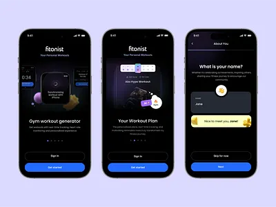 Fitness Mobile App | Onboarding UI dark mode app fitness app fitness mobile app gym app ios app mobile app onboarding personal train app tracking workout user flow wellness app workout app
